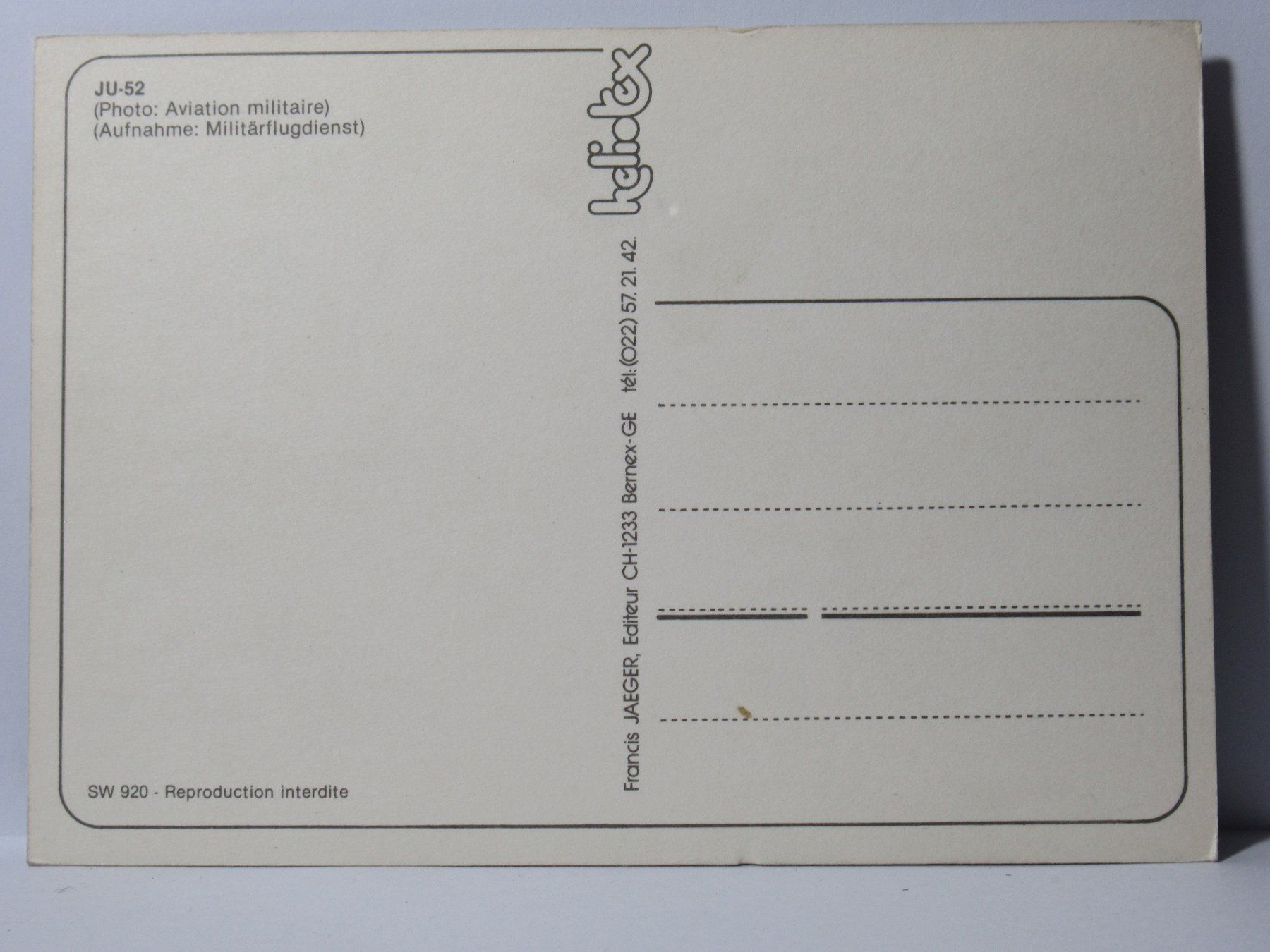 Cartoline postali: Flugzeug , JU - 52 – Nuovo (secondo la descrizione) da Grenchen venduto da Bluemchen1900 1