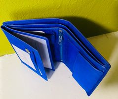 Portemonnaie / Brieftasche Leder in Blau -Neu