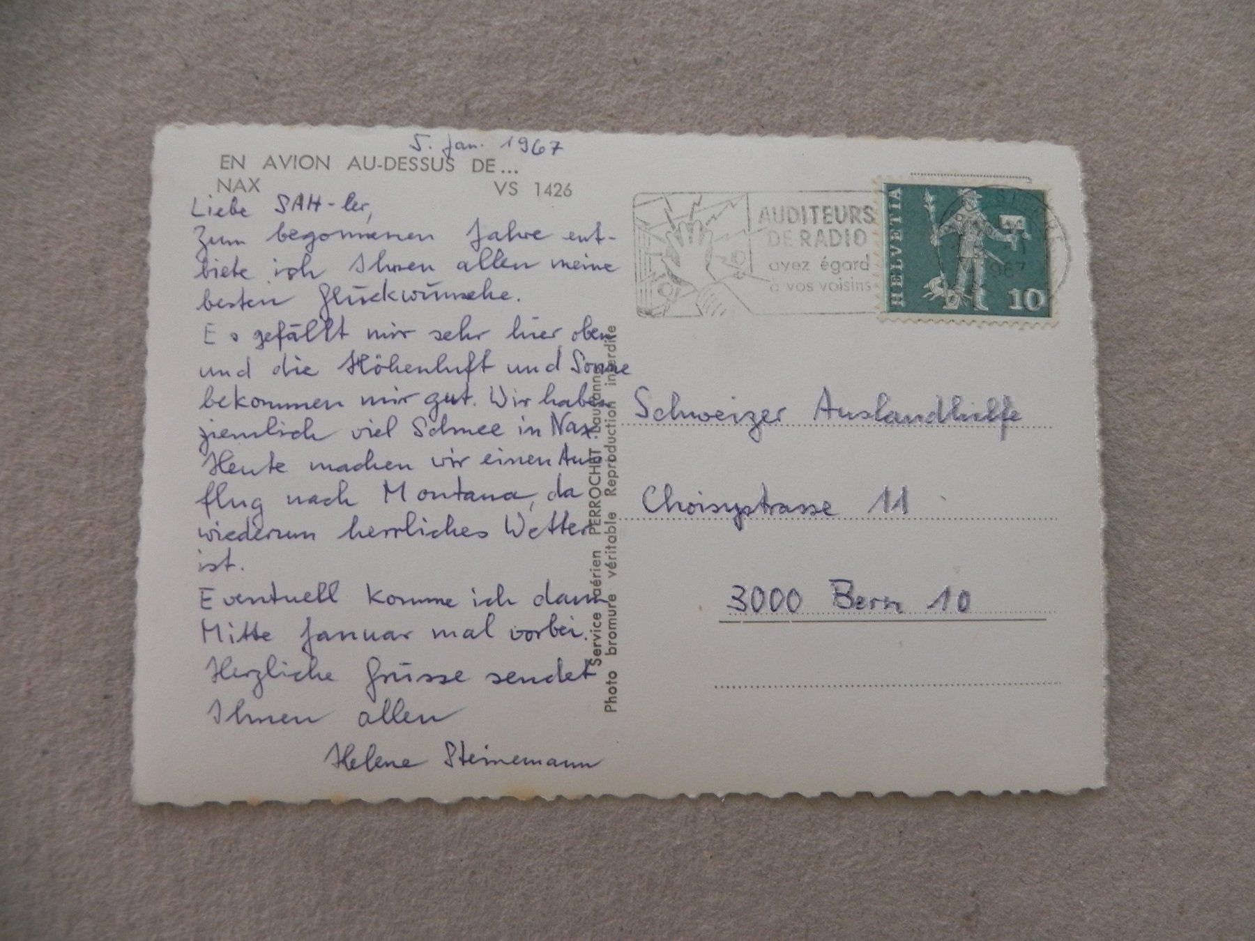 Cartoline postali: Carte Nax VS Valais Flugansicht Flug – Usato da Siebnen venduto da krimsie 1