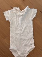 Weisser Kurzarmbody mit Kragen, Petit Bateau, 74