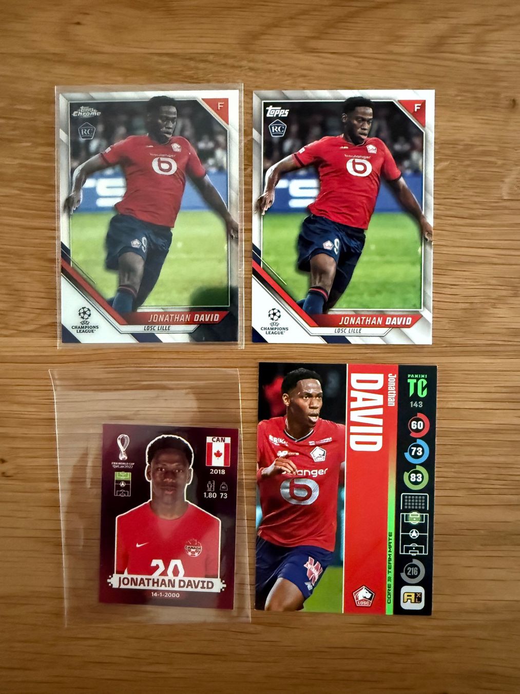 Panini Carte collezionabili: 4 verschiedene Jonathan David Sammlung Topps / Panini – Usato da Bern venduto da bestdeal_bern