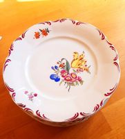 Assiette ancienne décor floral bordure ondulée lot de 6 p...
