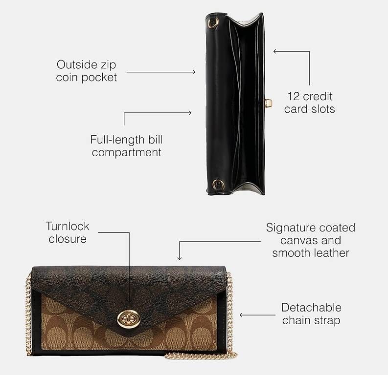 Portamonete: Coach Slim Evenlope Wallet with Chain – Usato da Uster venduto da cynale 2