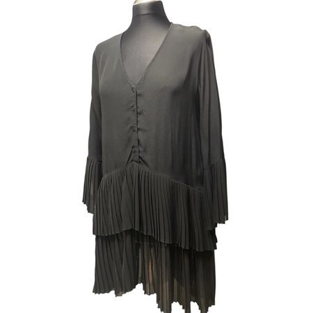 Zara Kleid/Tunika schwarz Grösse S mit Faltenbesatz