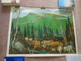 Carigiet Alois   Alpaufzug und Wildheuer 2 Leinwandbilder