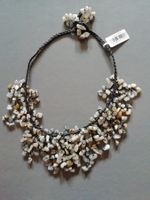 Boho Style Collier mit Labradorit, handgeknüpft, 40-46 cm