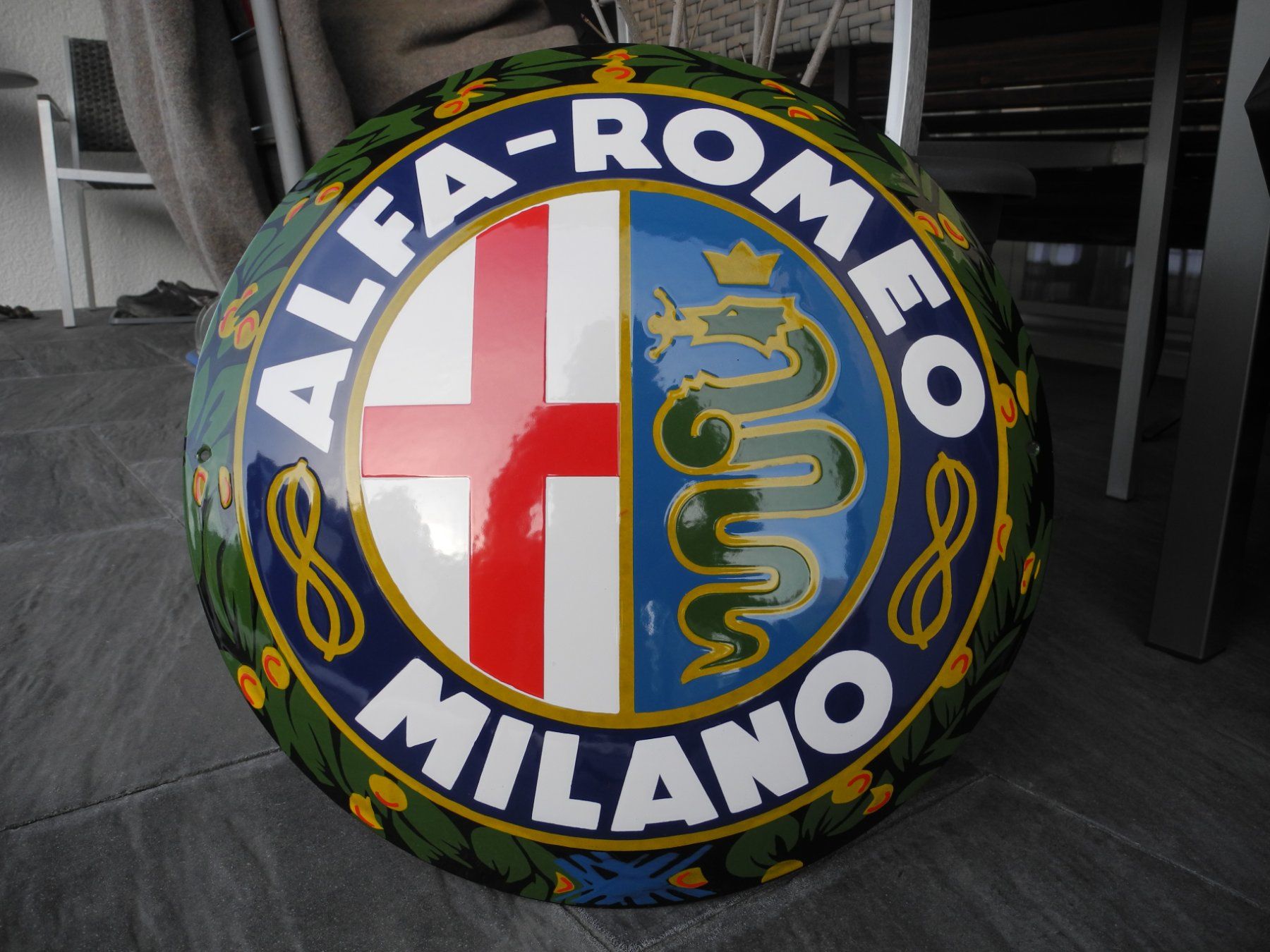 Alfa Romeo Insegne: GROSSES ALFA ROMEO EMAILSCHILD – Nuovo (secondo la descrizione) da Reinach AG venduto da Huckleberrysix 4