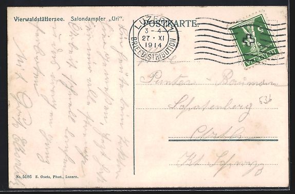 Cartoline postali: Salondampfer Uri auf dem Vierwaldstätte – Usato da Berlin venduto da bartko-reher 1