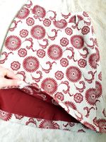 ROCK JUPE S 36 NOÏ CREME BRAUN ROT WOLLE KLEID TUNIKA TOP
