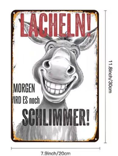 Ecriteaux: Schild "Lächeln! Morgen wird es noch schlimmer!" – Neuf avec emballage d'origine à Gerlafingen par Tsuru 1