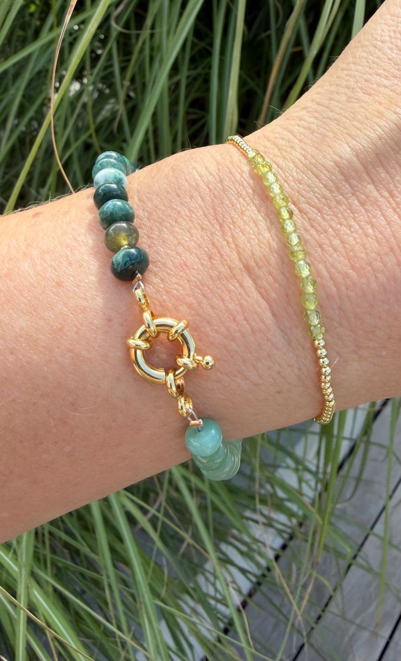 Bracciali & Braccialetti: Waldruhe: Naturstein-Armband AVENTURIN LABRADORIT AMAZONIT – Nuovo e nell'imballaggio originale da Rombach venduto da Ivreajewels 2