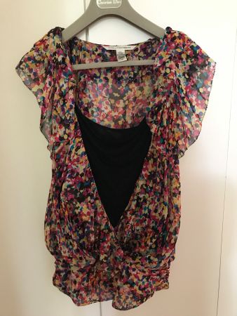 DVF Diane von Furstenberg Top Blouse Bluse Silk Seide Gr S
