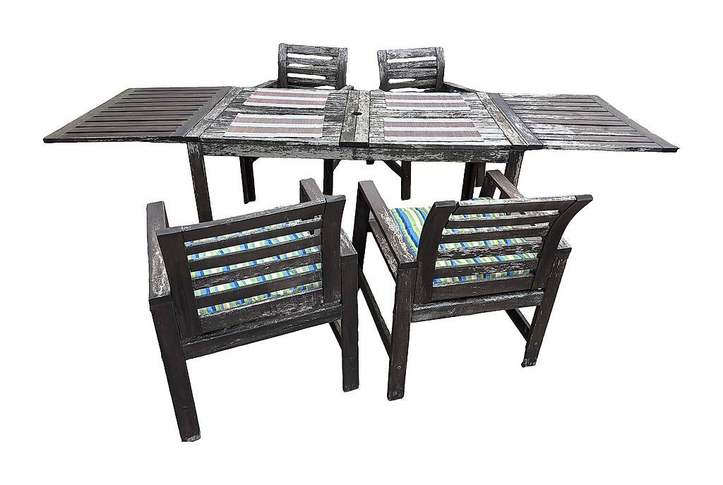 Set di tavolo e panche: IKEA ÄPPLARÖ Gartenmöbel-Set Tisch + 4 Stühle gratis – Usato da Zug venduto da randensalatistgesund 3