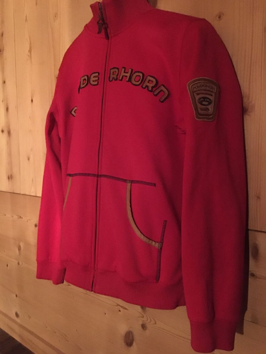 Jacken: Sweatjacke helles rot  von  Powderhorn Gr. M – Gebraucht aus Lauenen b. Gstaad von Li-A8gut 1