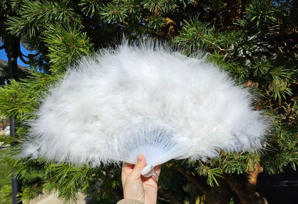 Tiardey Federfächer 50cm Rosa | Faltbarer Handfächer Für Kostüme & Events | Vintage Style