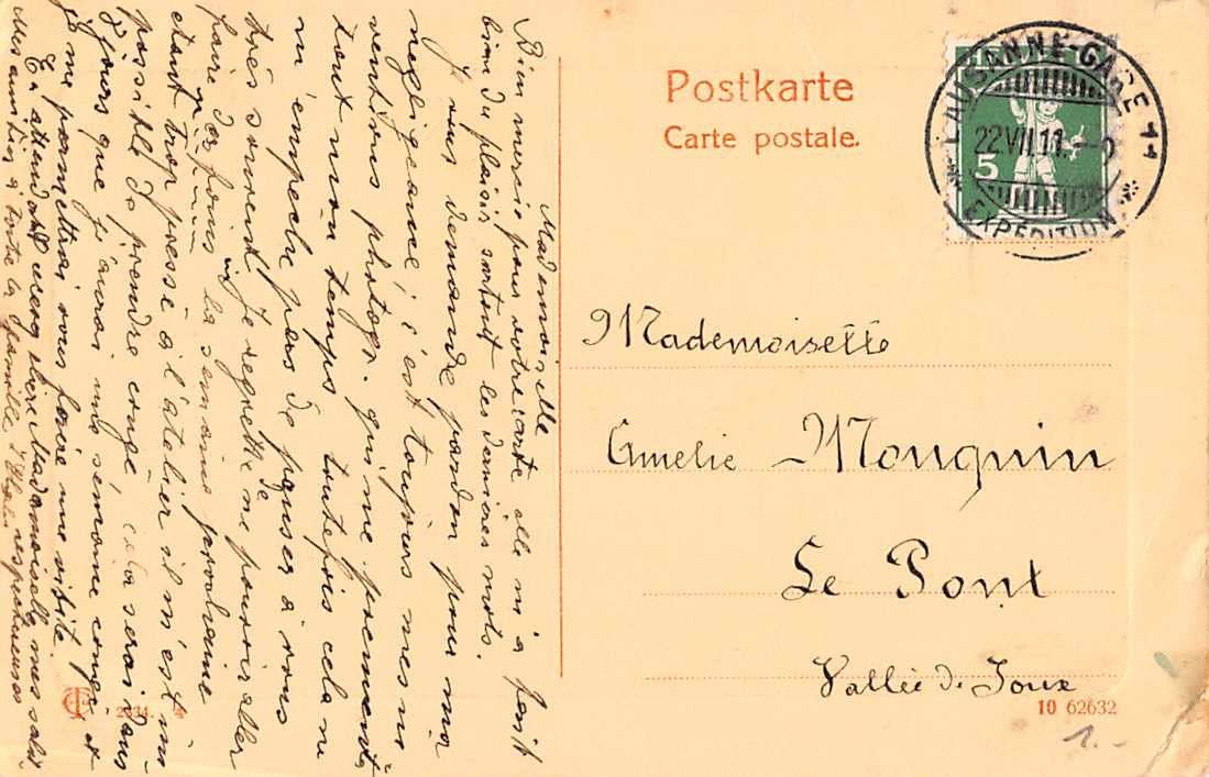 Cartoline postali: LAUSANNE - schöne alte Ansichtskarte, handgemalt 1911 – Usato da Lufingen venduto da TopAnsichtskarten 1