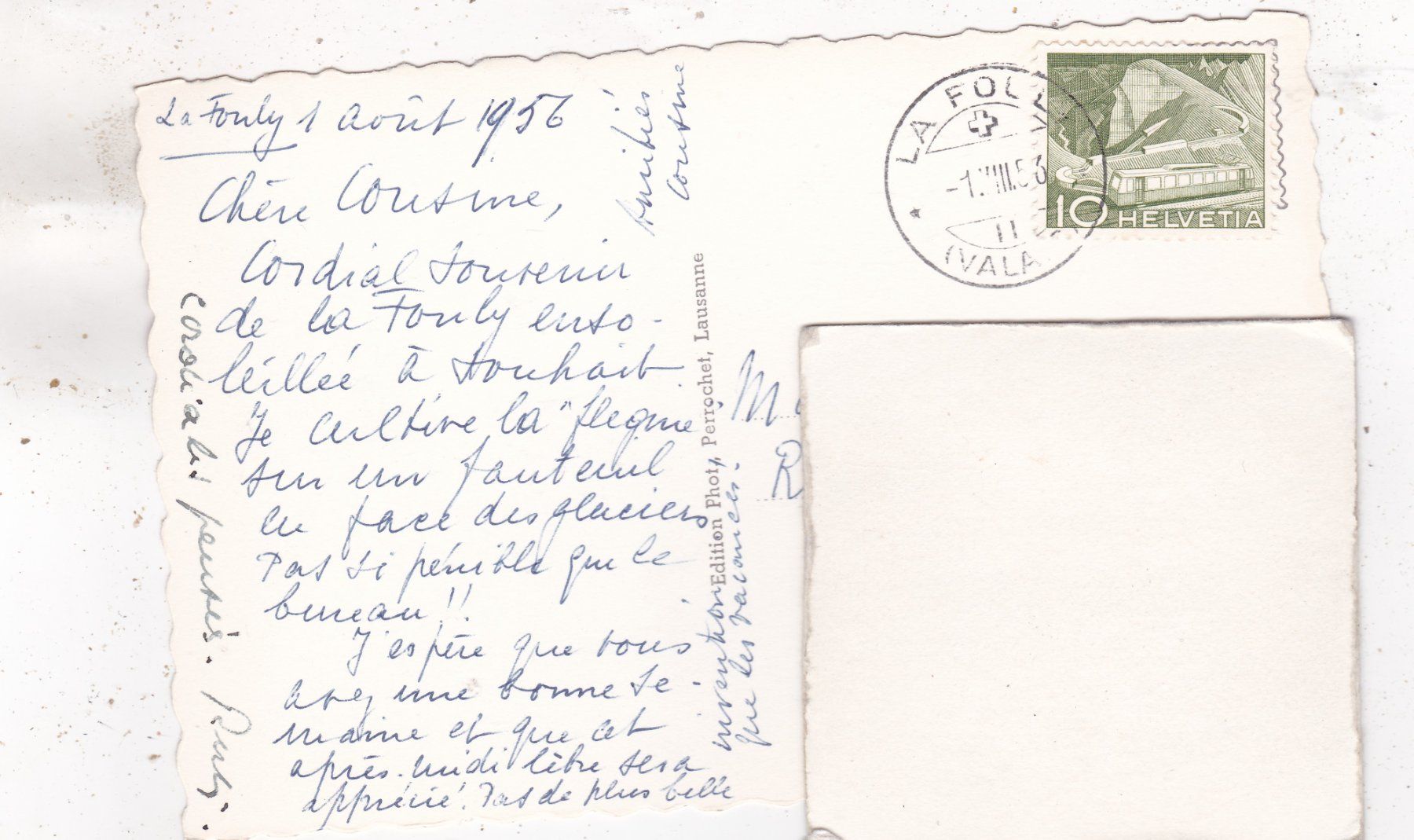 Cartoline postali: Route du Val Ferret 1956 – Usato da Herisau venduto da Lisegrat2008 1