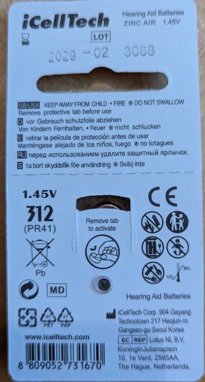 Caricatori & Batterie: 66 Stk. Batterie 312 – Nuovo e nell'imballaggio originale da Eschenbach LU venduto da Hasen99 1