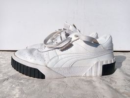 Puma Cali Leder Sneaker Grösse 39 Weiss-schwarz gute Zustand
