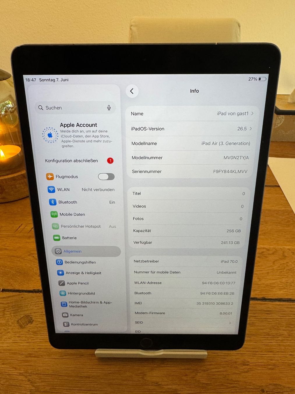 Apple Tablet PC: iPad Air 3 Generation  256 GB – Usato da Adliswil venduto da Busys 1