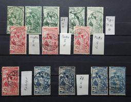 Weltpostverein UPU Nr.77-79 gestempelt Farben Typen untersch