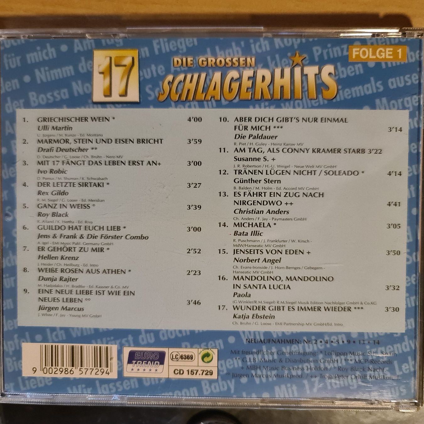 CD: Die grossen 17 Schlagerhits – Usato da Dintikon venduto da Vexi 1