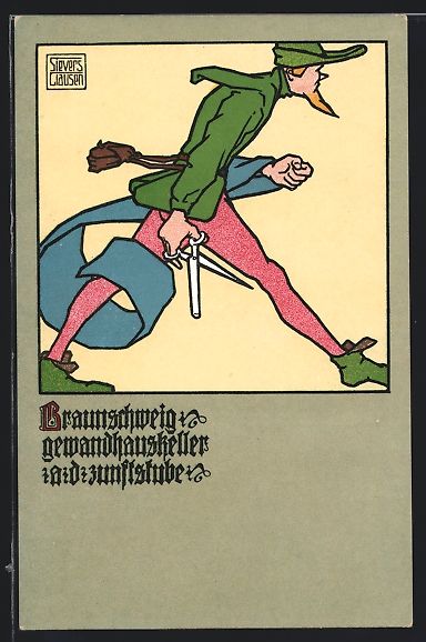Cartoline postali: sign. Sievers Clausen: Braunschweig, Gew – Usato da Berlin venduto da bartko-reher