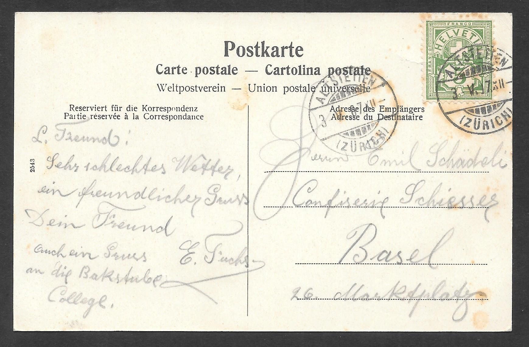 Cartoline postali: Zürich Altstetten Bahnhofstrasse – Usato da Olten venduto da clotaldi 1