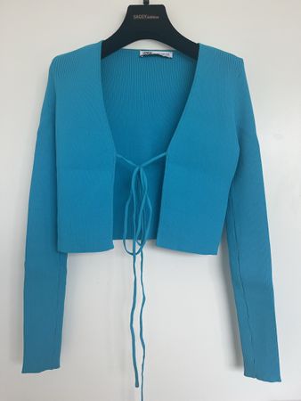 Spring short cardigan Zara blue size M