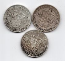 (1439) Holland, 2,5 Gulden 1929+30+31, vz