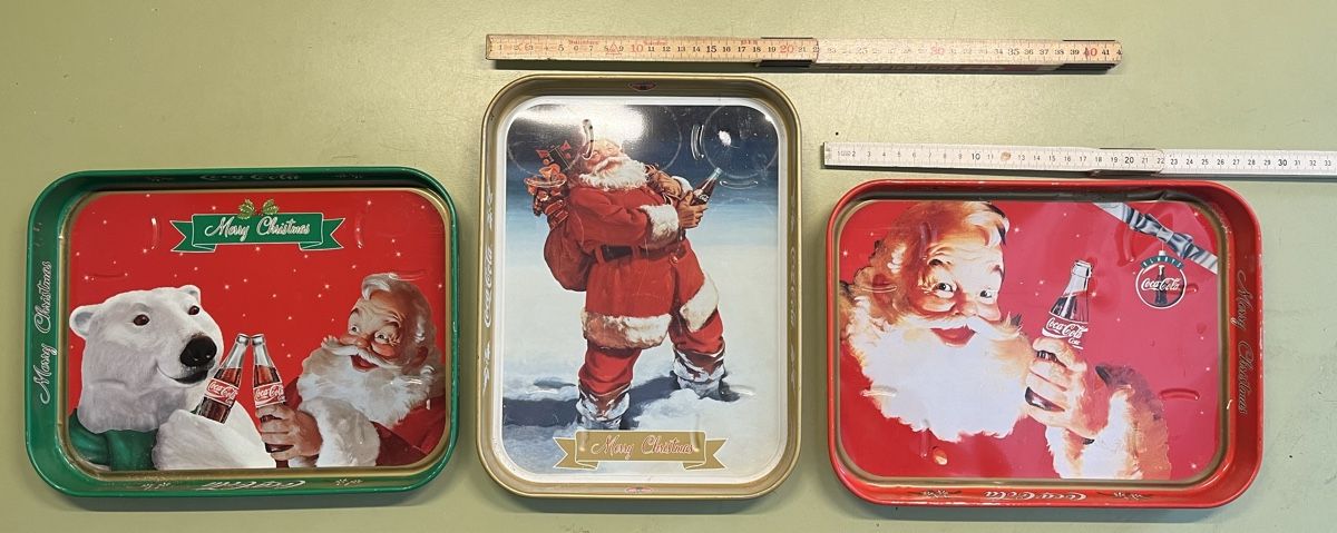 Servierplatten: 3 Coca-Cola Blech Tabletts – Gebraucht aus Eglisau von eglisau1 1