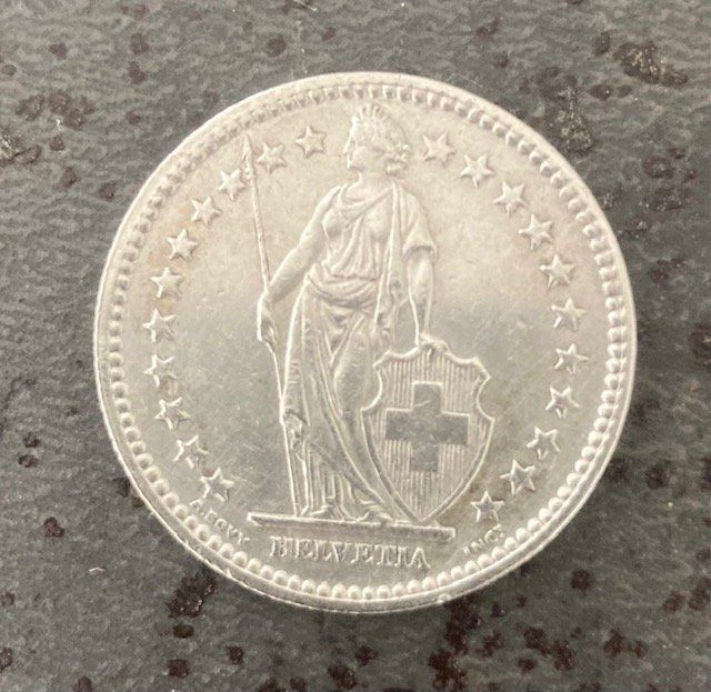 Tutti le monete: 2 Schweizer Franken von 1945 (Silber) – Usato da Dürnten venduto da Scheidegg32 1