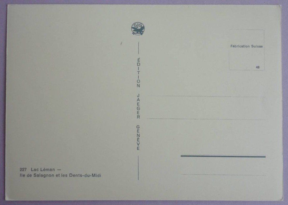 Cartoline postali: Lac Léman - Ile de Salagnon – Usato da Fétigny venduto da Billy2miny 1