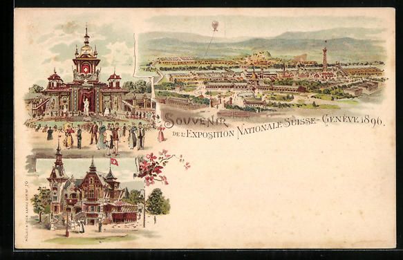 Ansichtskarten: Litho Geneve, Exposition Nationale Suiss – Gebraucht aus Berlin von bartko-reher