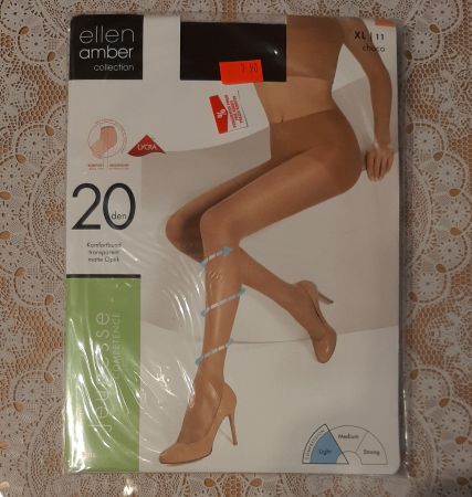 Ellen Amber Jeunesse Strumpfhose 20den Gr.XL Choco Braun