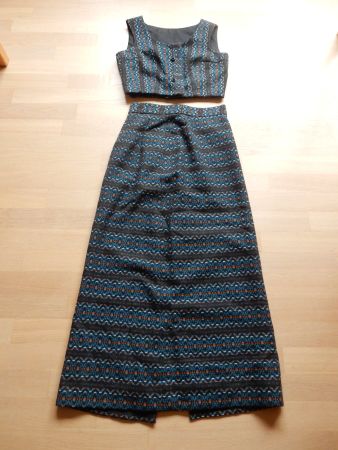 langes Kleid Zweiteiler Boho Deux-Pieces - S