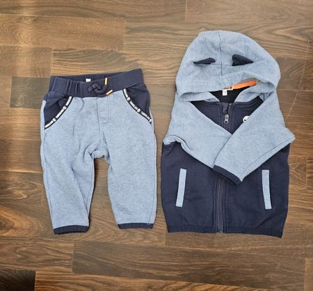 Baby Timberland hoodie sweatpants set 74cm with bear ears