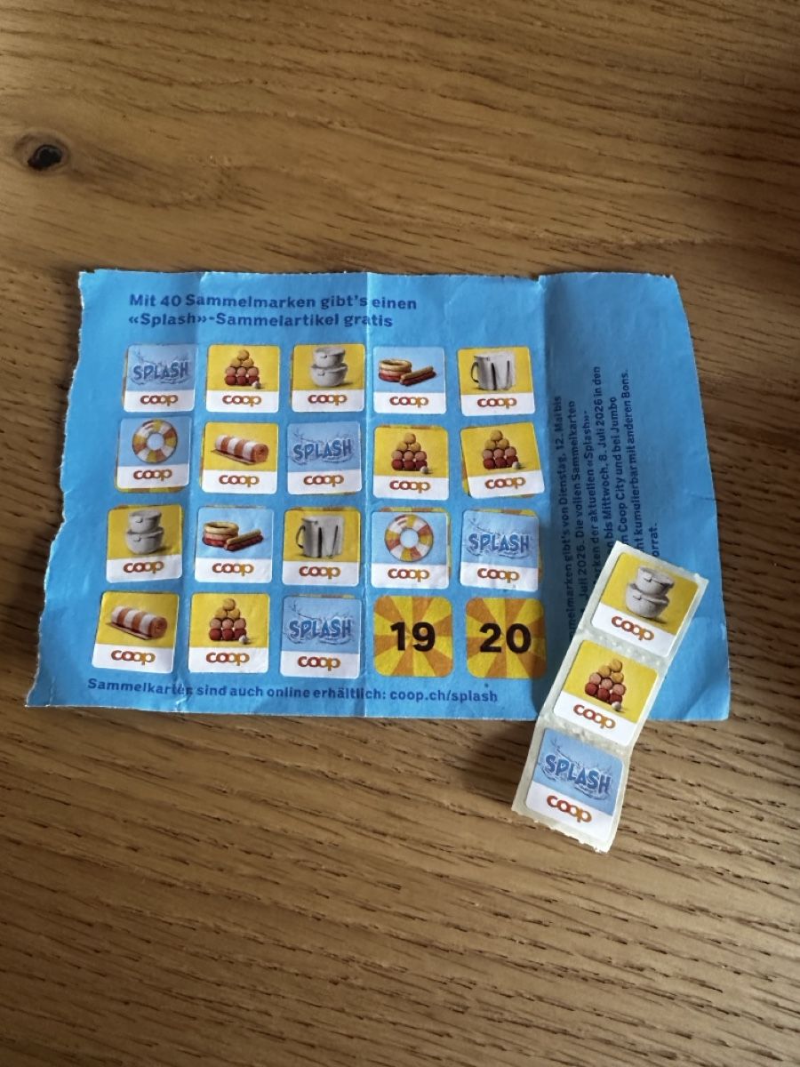 Coop Sammelmarken & -punkte: Coop Splash Sammelmarken  – Neu (gemäss Beschreibung) aus Liestal von FlomiVivi
