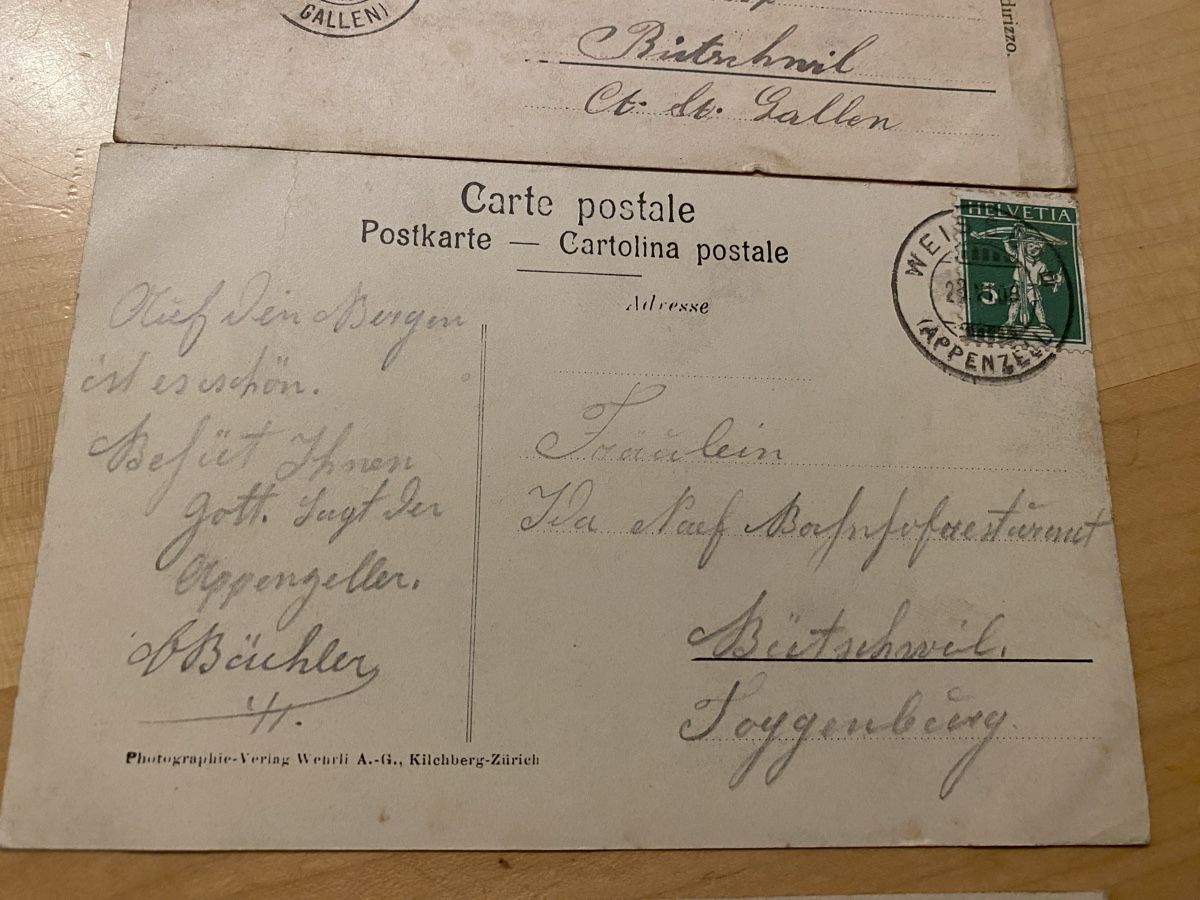 Cartoline postali: 3 Ak Weissbad Appenzell – Usato da Mosnang venduto da Goldwasser 7