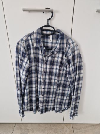Chicoree karierte Bluse / Karo-Bluse, Gr. L / bläulich