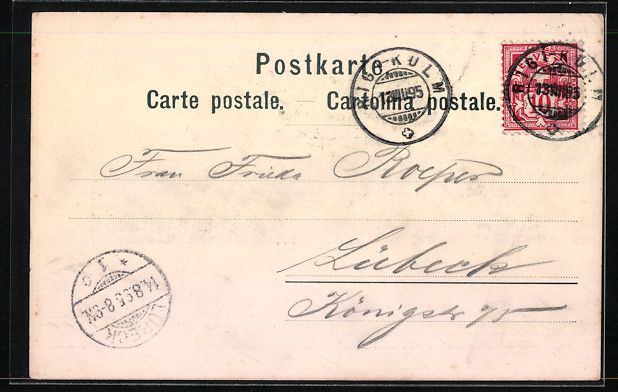 Cartoline postali: Vorläufer-Lithographie Rigi-Kulm, 1895, – Usato da Berlin venduto da bartko-reher 1