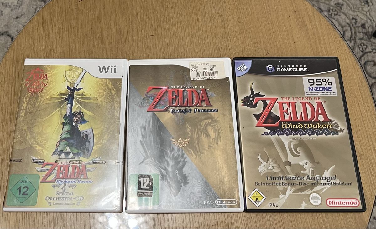 Nintendo Spiele: Zelda 3er-Set: Wind Waker + Twilight Princess + SS – Gebraucht aus Domat/Ems von dri_x6cx