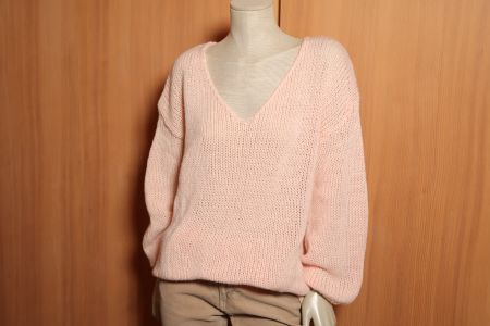 Oversize Grobstrickpullover, lachsfarben, 44/46, neu