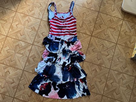 Desigual Kleid mit Rüschen, Grösse XS, Rot/Weiss/Blau
