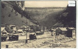 Kraftwerk Wäggithal - Baustelle der grossen Staumauer