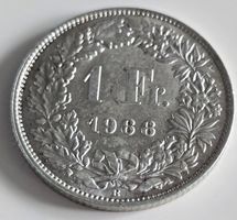 1 Franken 1966 Silber Münze Schweiz Helvetia guter Zustand