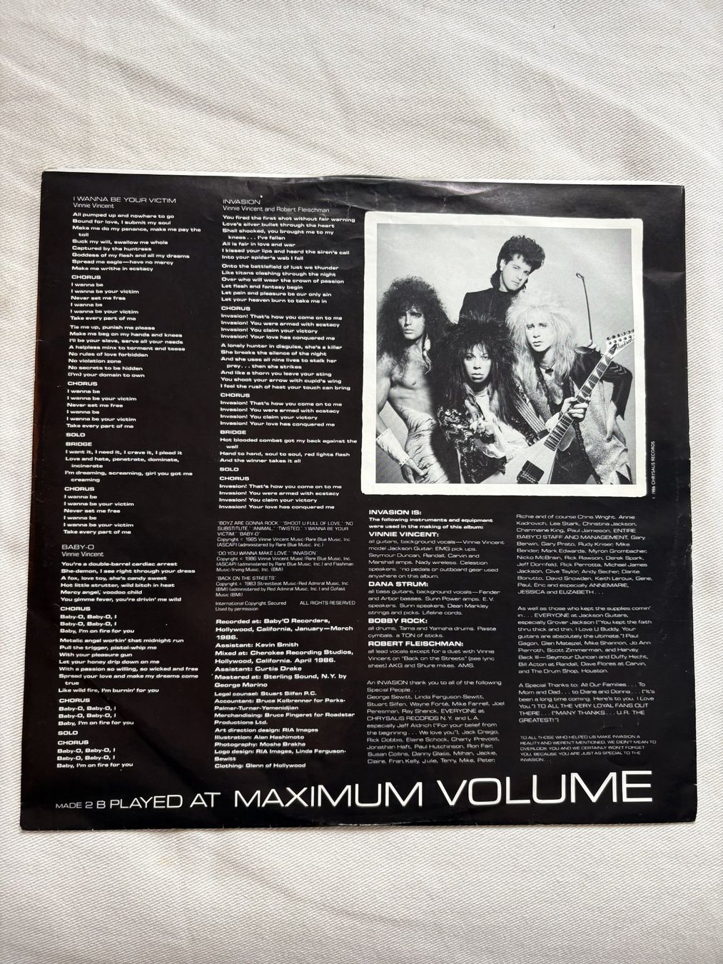 Vinyles: Vinnie Vincent Invasion - Self titled Vinyl LP original – D'occasion à Effretikon par ChrisLamberger 2