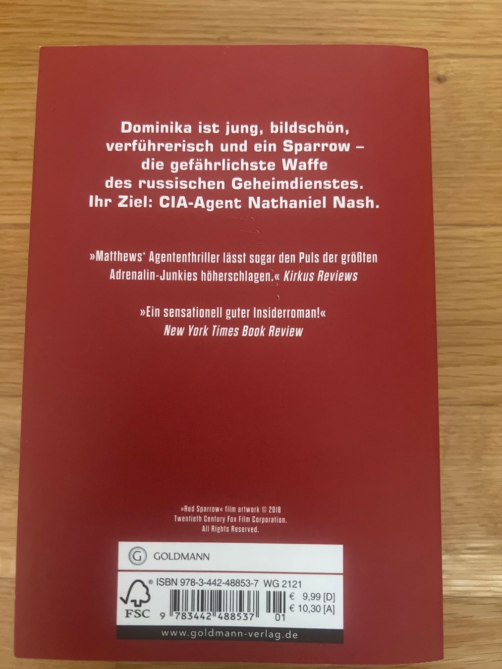 Bücher: Jason Matthews, Red Sparrow – Gebraucht aus Dulliken von imi_j6mz 1