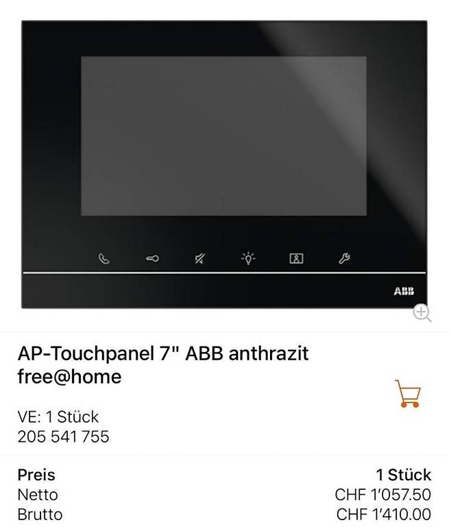 Dischi in vinile: ABB AP Touchpanel 7" anthrazit – Usato da Winterthur venduto da Zone0