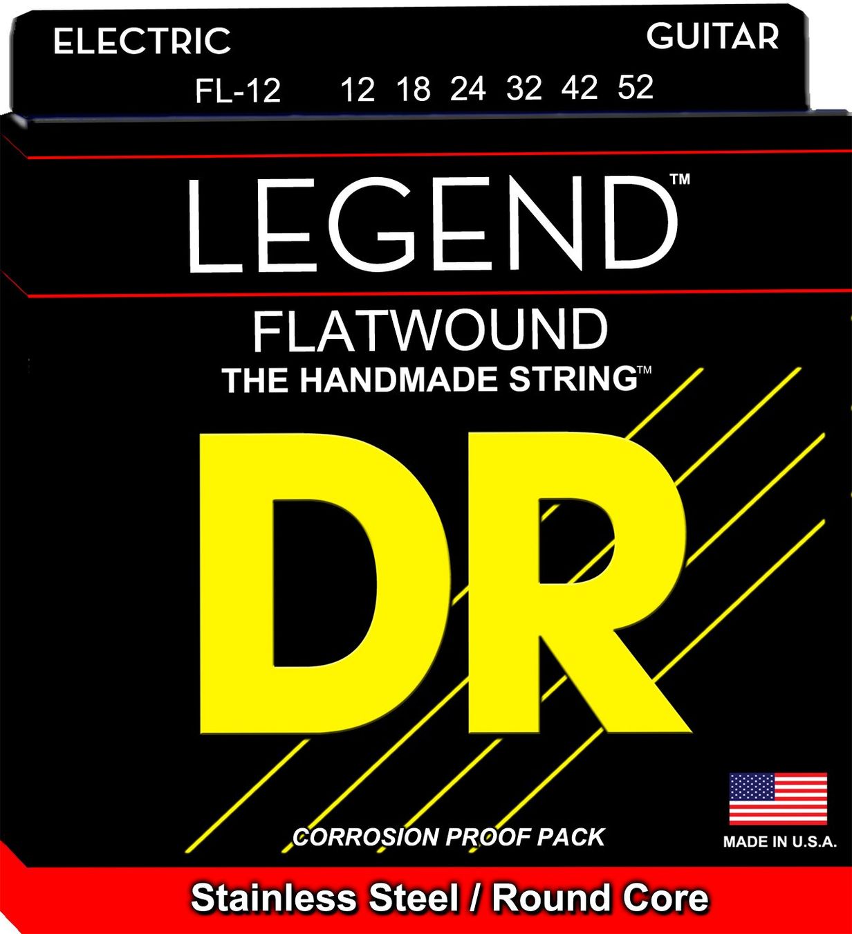 Strumenti musicali: DR Electric Guitar Strings LEGEND Flatwound 6-String @ 12-52 – Nuovo e nell'imballaggio originale da Zofingen venduto da Rodeln